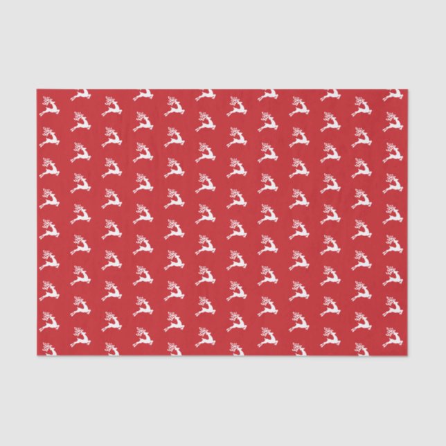 Leaping Reindeer Pattern Tissue Paper (Front)