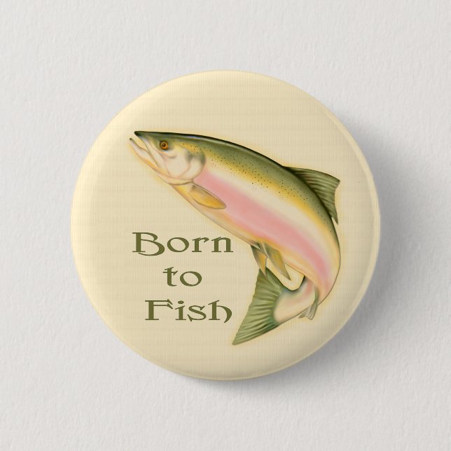 Leaping Salmon 6 Cm Round Badge (Front)