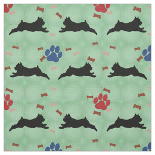 Leaping Schnauzer Fabric
