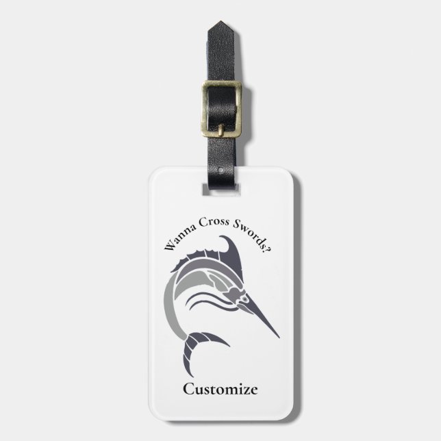 Leaping Swordfish Thunder_Cove Luggage Tag (Front Vertical)