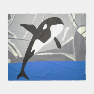 Leaping Whale Fleece Blanket