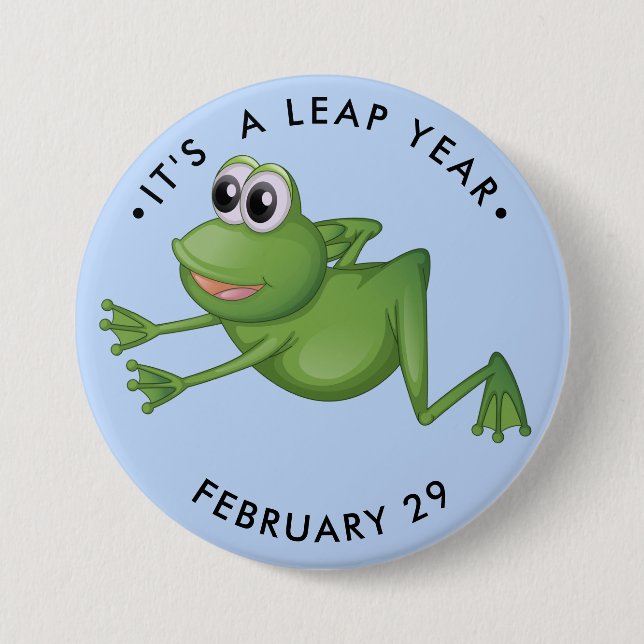 Lear Year Cartoon Frog 7.5 Cm Round Badge (Front)