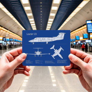 Learjet 23 - Aeroplane Blueprint Drawing Plans ABD Postcard