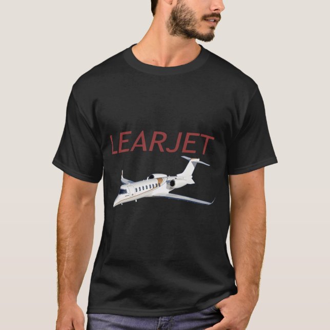 Learjet Aeroplane Flying Pilot T-Shirt (Front)