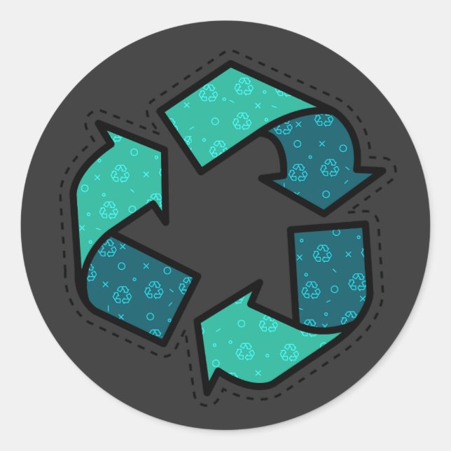 Learn About Recycling - Earth Day Classic Round Sticker (Front)