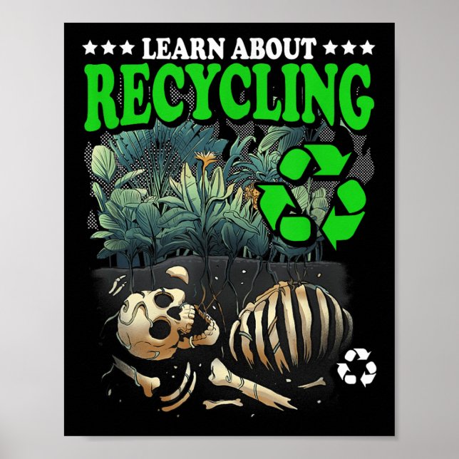 Learn About Recycling Earth Day Environmental Prot Poster (Front)