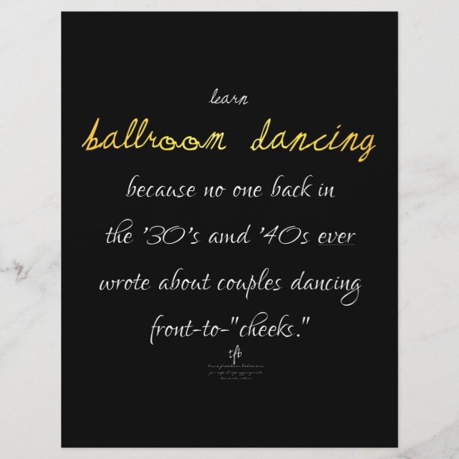 Learn Ballroom Dancing Golden Brass Flyer (Front)