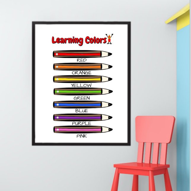Learn Colours Poster for Kids Colourful Pencils (Creator Uploaded)