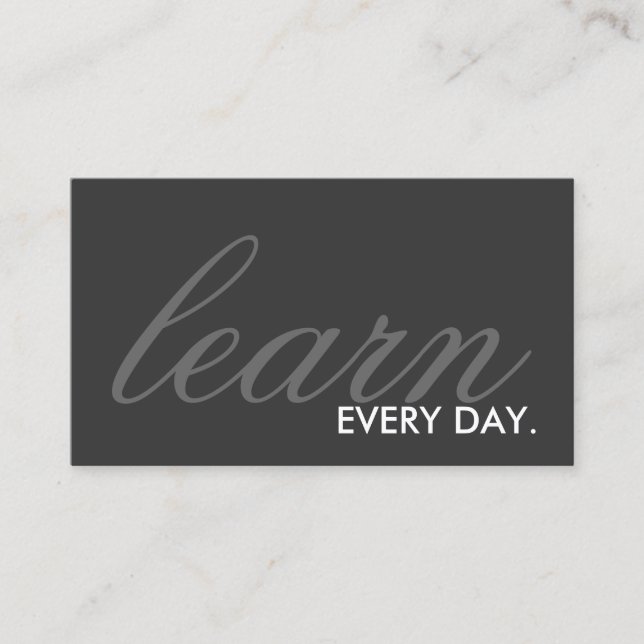 learn every day. (colour customisable) business card (Front)