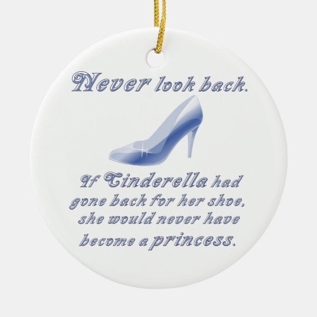 Learn from Cinderella's Shoe Ceramic Tree Decoration (Front)