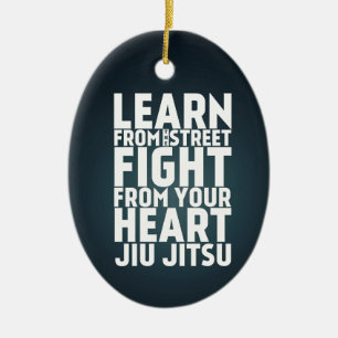 Learn from the street Jiu Jitsu black Ceramic Tree Decoration