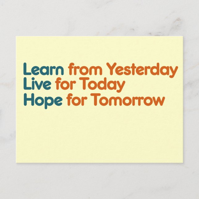 Learn from Yesterday Postcard (Front)