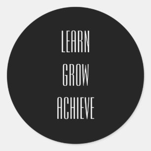 Learn, Grow, Achieve Simple Recipe for Success Classic Round Sticker