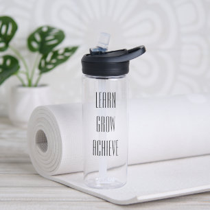 Learn, Grow, Achieve Simple Recipe for Success Water Bottle