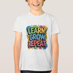 Learn Grow Repeat Graffiti Back to School Design Tri-Blend Shirt