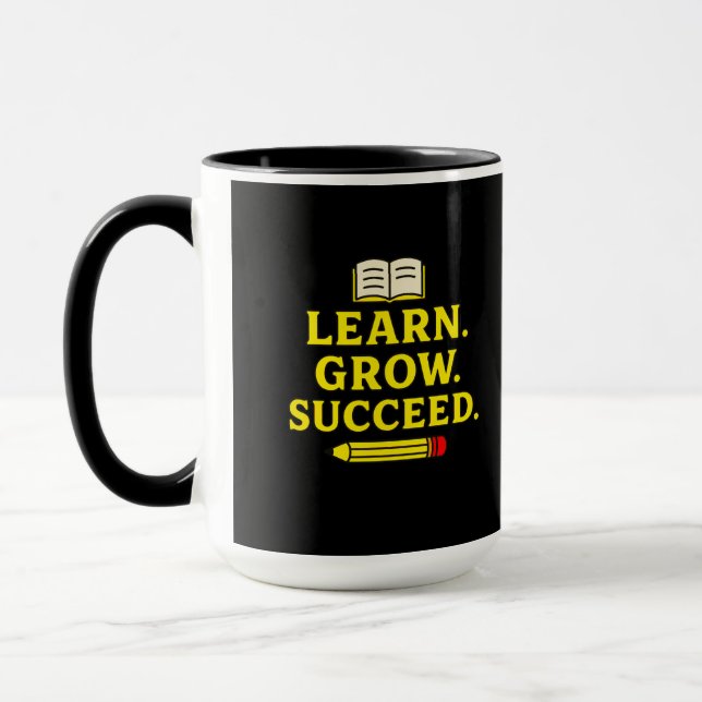 Learn. Grow. Succeed. Motivational Mug (Left)
