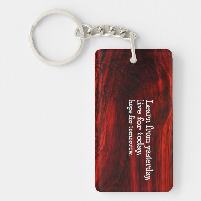 "Learn, live, hope" Inspirational Quote Key Ring (Front)