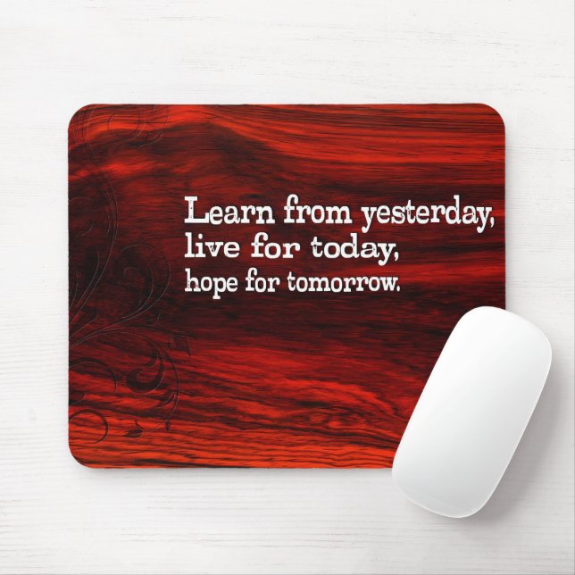 "Learn, live, hope" Inspirational Quote Mouse Pad (With Mouse)