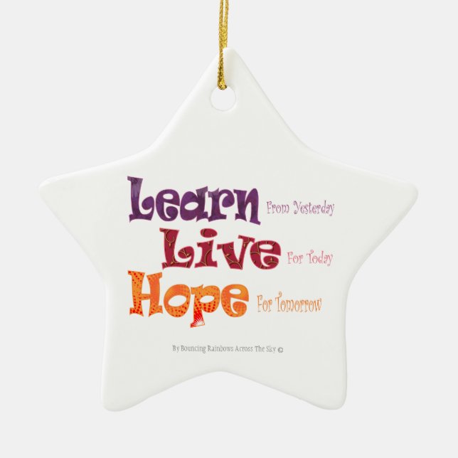 Learn Live Hope Star Ornament (Front)