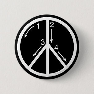 Learn Peace 6 Cm Round Badge
