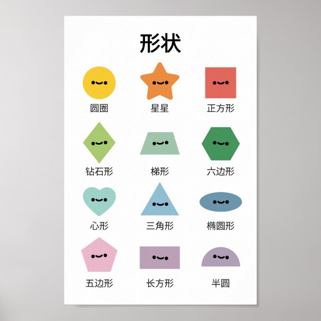 Learn Shapes (in Mandarin)  Poster (Front)