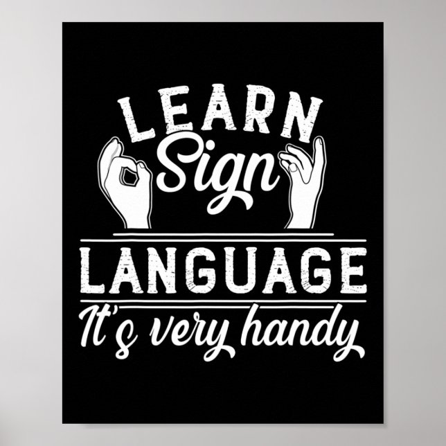 Learn Sign Language ASL Teacher Deaf Awareness  (Front)