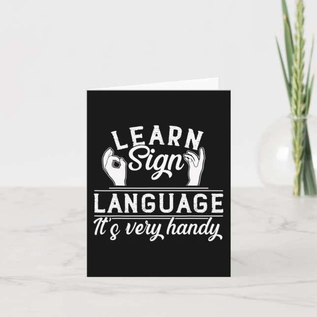 Learn Sign Language ASL Teacher Deaf Awareness  Card (Front)