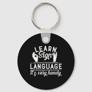 Learn Sign Language ASL Teacher Deaf Awareness  Key Ring