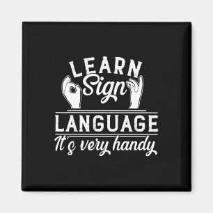 Learn Sign Language ASL Teacher Deaf Awareness Magnet