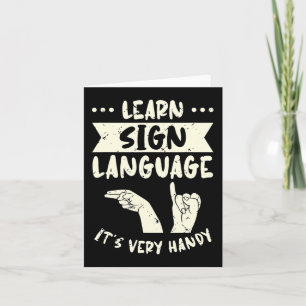 Learn Sign Language It's Very Handy ASL Awareness  Card