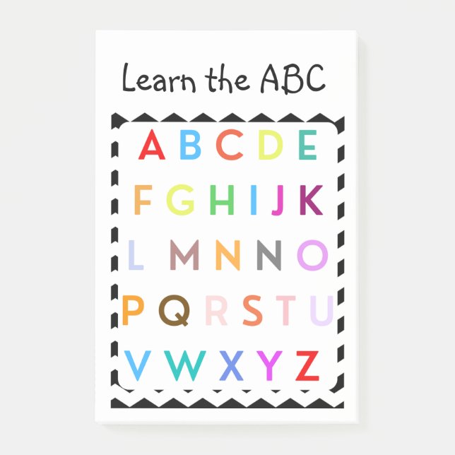 learn the ABC Post-it Notes (Front)