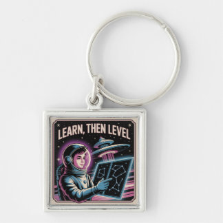 Learn, Then Level Key Ring