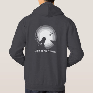 Learn to Fight Alone – Lion Under Moonlight Tri-Bl Hoodie