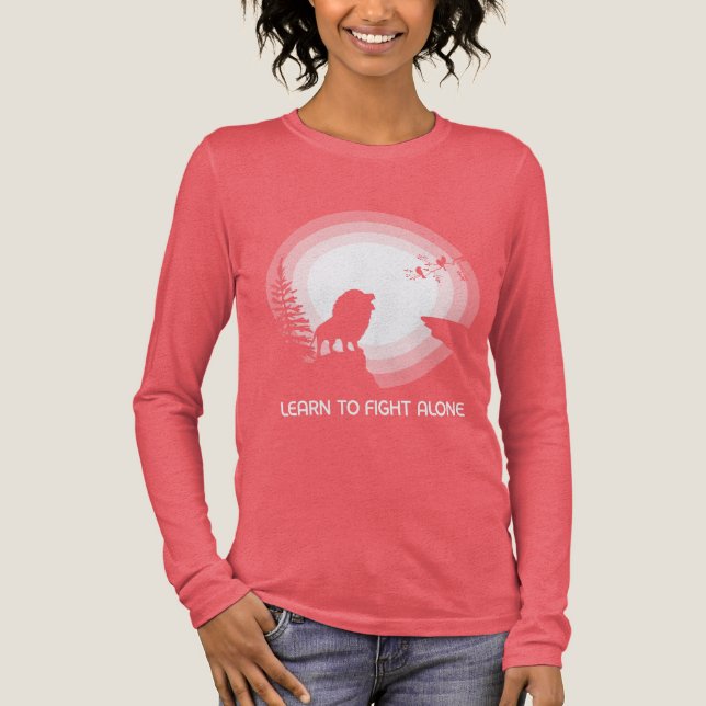 Learn to Fight Alone – Lion Under Moonlight Tri-Blend Shirt (Front)