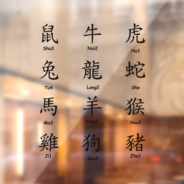 Learn to Read Chinese with Zodiac Animals Black (Sheet 2)