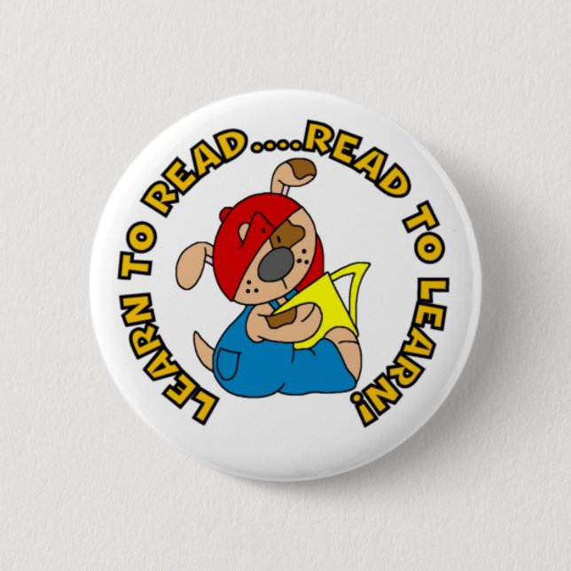 Learn to Read, Read to Learn 6 Cm Round Badge (Front)