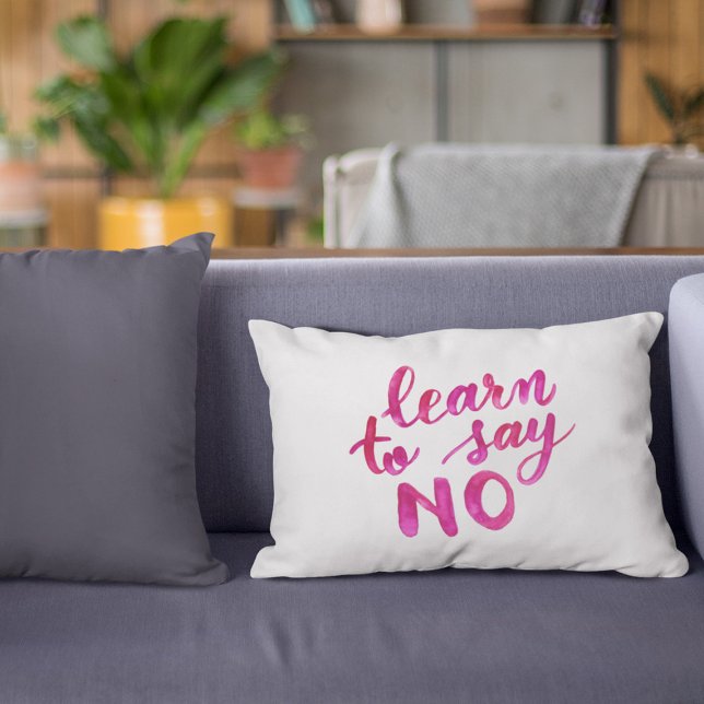 Learn to say no - pink decorative cushion (Creator Uploaded)