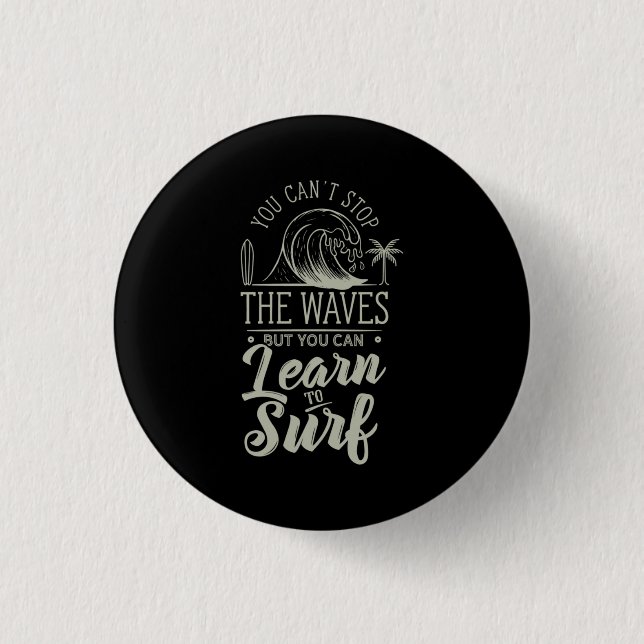 Learn To Surf 3 Cm Round Badge (Front)