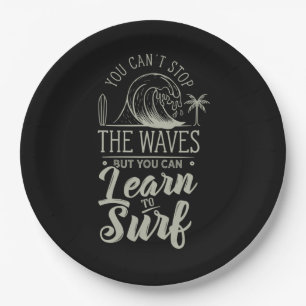 Learn To Surf Paper Plate