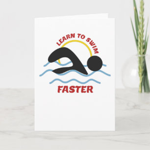 Learn to Swim Faster - Cool Swimmers Design Card