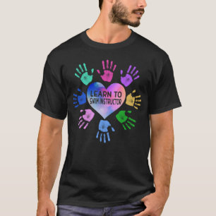 Learn To Swim Instructor Hand Heart T-Shirt