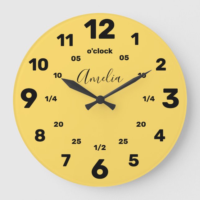 Learn To Tell The Time | Personalised | Name Large Clock (Front)