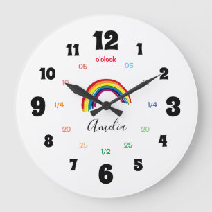 Learn To Tell The Time   Personalised   Name Large Clock