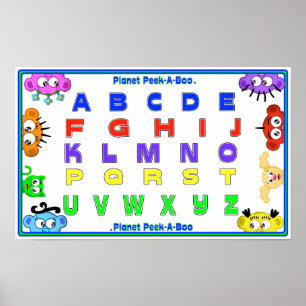 LEARN YOUR ABC'S WITH PLANET PEEK-A-BOO POSTER