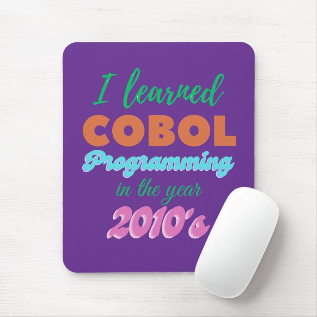 Learned Cobol Programming Language in 2010 Mouse Pad (With Mouse)