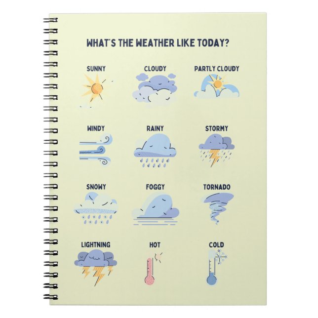 Learning about Weather School Education Material Notebook (Front)