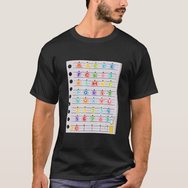 Learning Alphabet For Kids Back To School T-Shirt (Front)