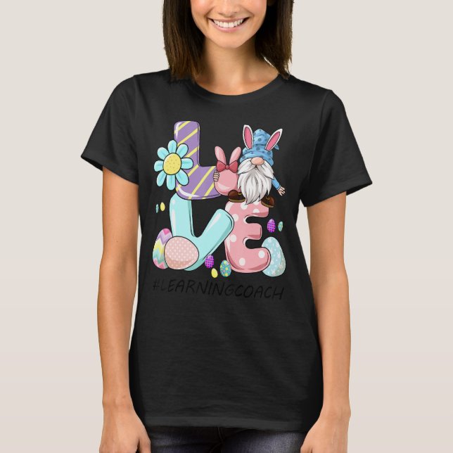 Learning Coach Cute Easter Gnome Spring Love Gnomi T-Shirt (Front)