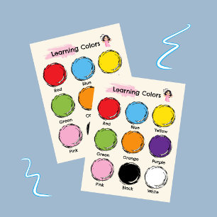 Learning colours educational poster