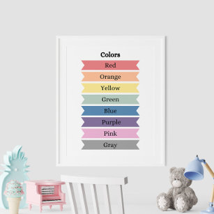 Learning Colours Kids' Educational Poster